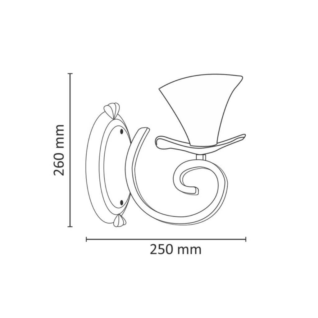 Applique E14 Gloria 310408 1 luce metallo bianco Polux