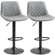 Set di 2 sgabelli da bar girevoli altezza regolabile ¨C zephmum ¨C grigio similpelle 86-106 cm