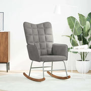 Sedia a Dondolo Grigio Chiaro in Velluto 4016832