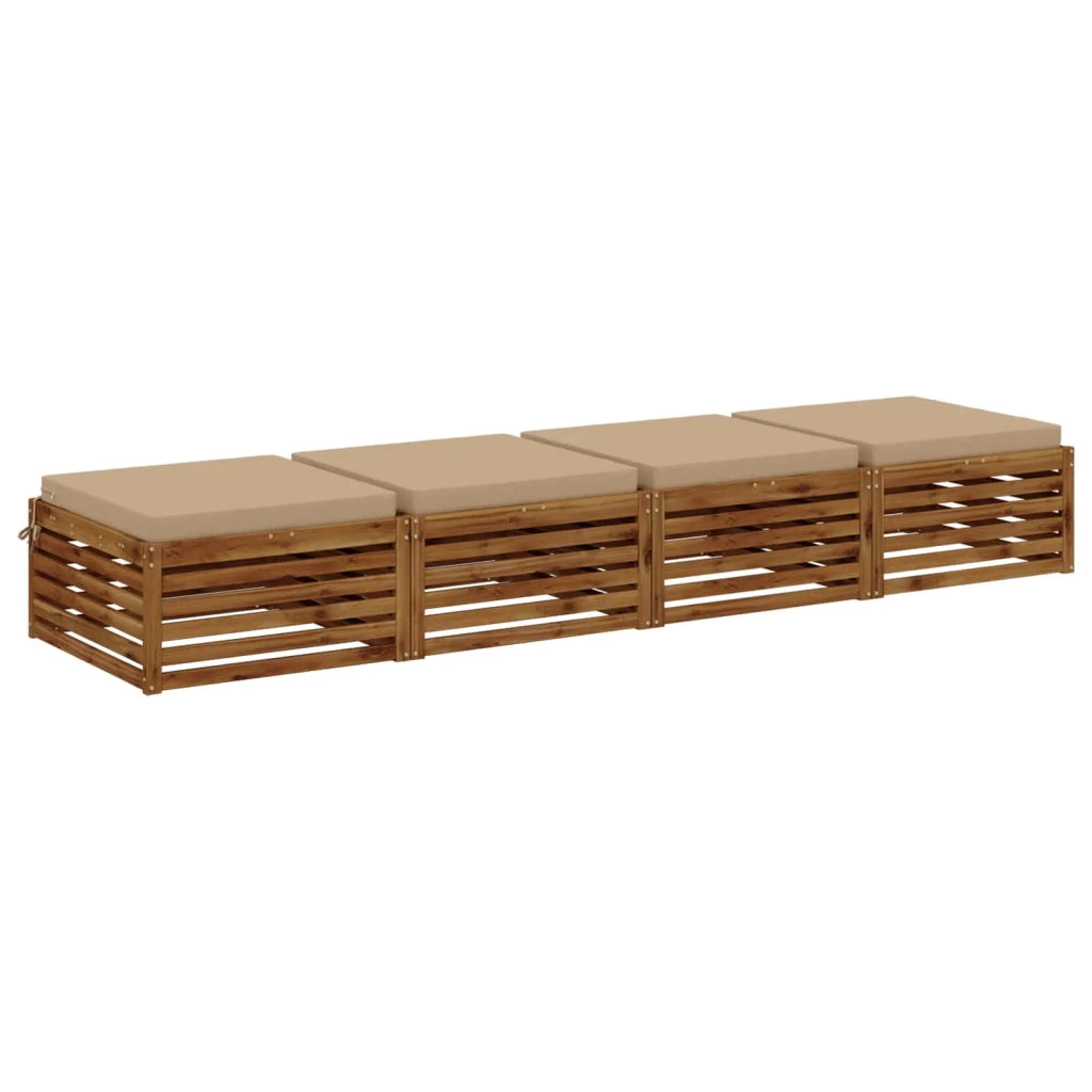 Cuscini per Sedia in 4 Pezzi SOEST 4 pz 100% Poliestere Sabbia 944884