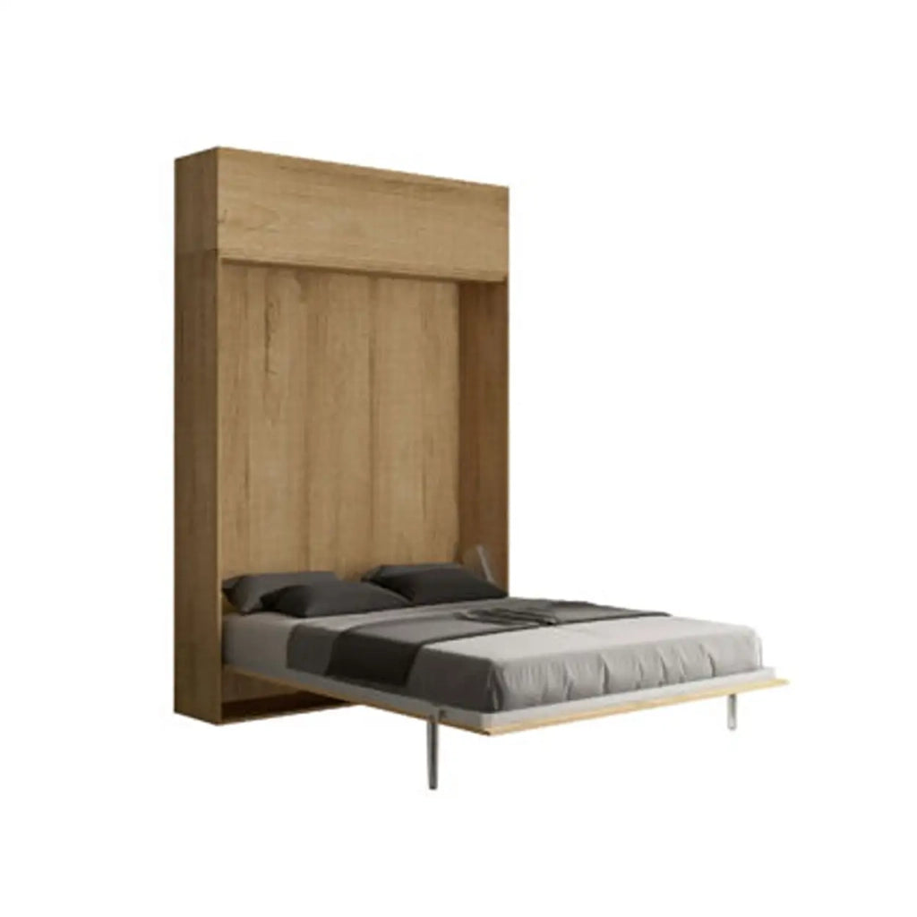 Letto matrimoniale a scomparsa 160 Kentaro con pensile quercia natura