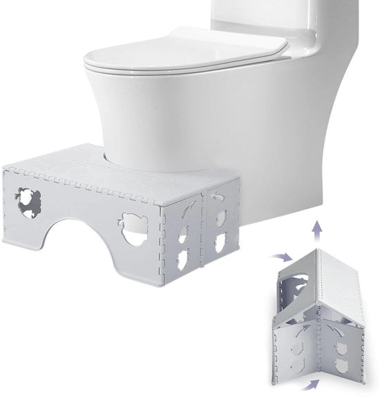 Toiletkruk opvougbare, sostegno per piedi per adulti e bambini, aiuto al bagno contro costipazione, aambeien, insonnia, piedi gonfi, giallo (grigio)