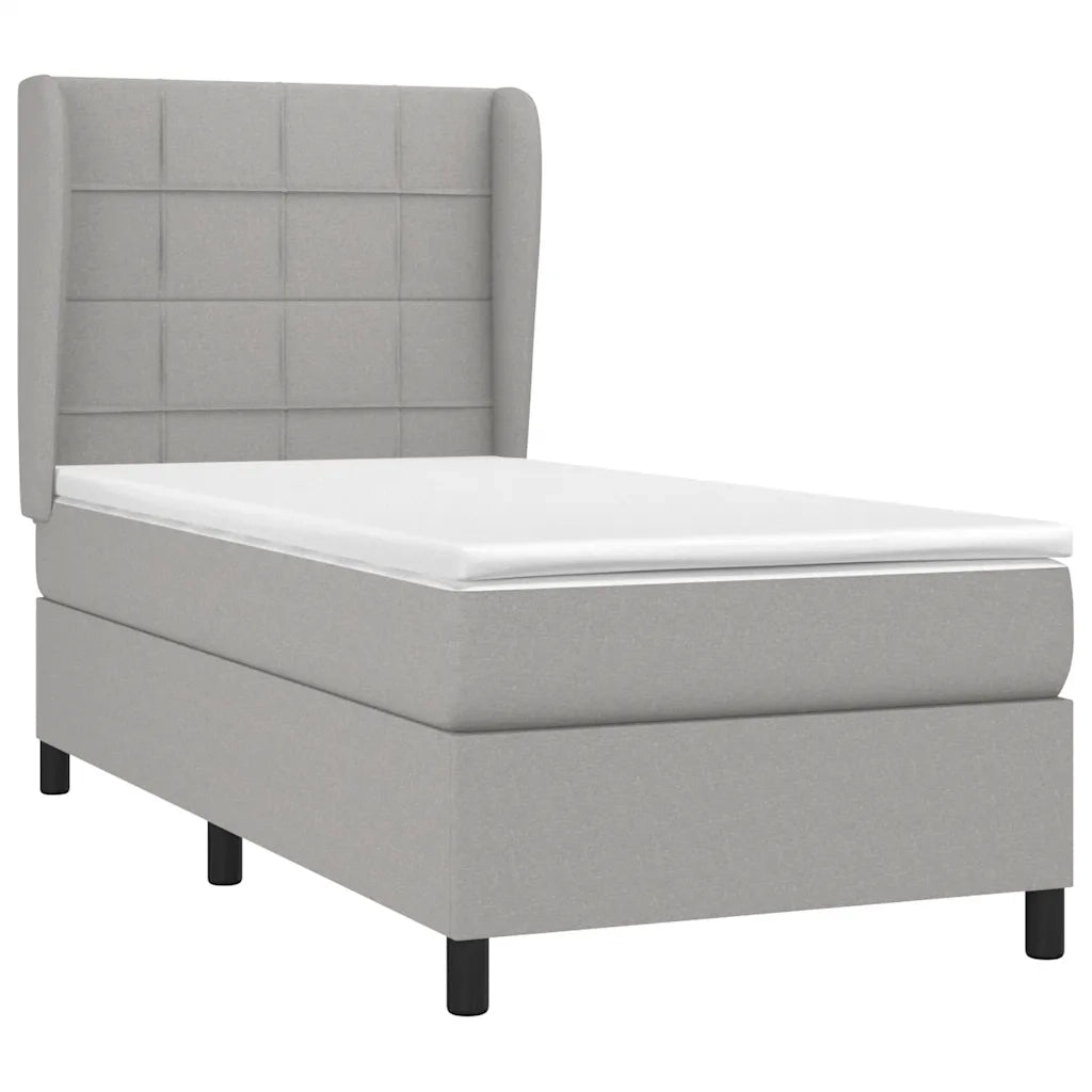 Giroletto a Molle con Materasso Grigio Chiaro 80x200 cm Tessuto cod mxl 35129