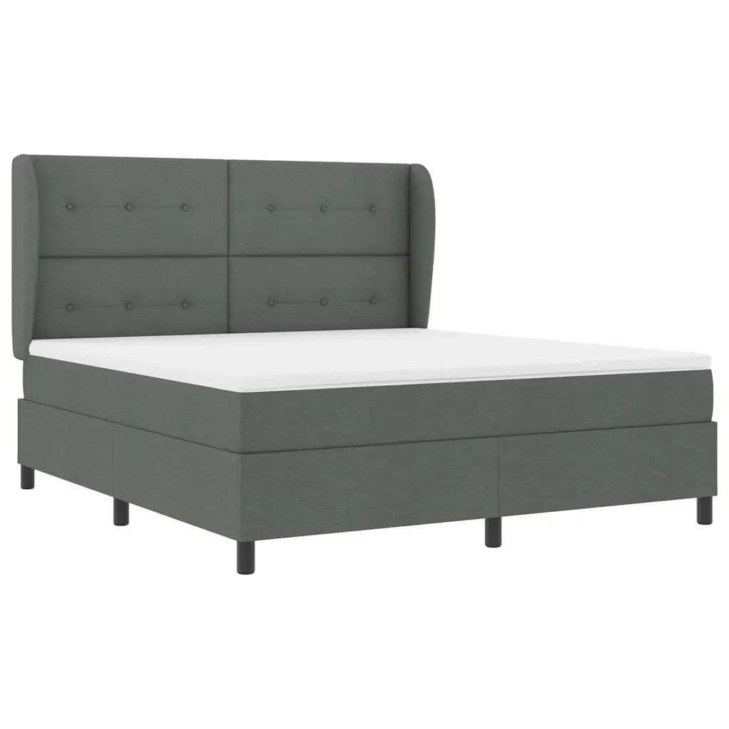 Letto a molle con materasso Grigio scuro 180 x 200 cm Tessuto 3340579