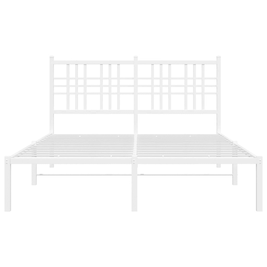 Giroletto con Testiera Metallo Bianco 120x190 cm 376370