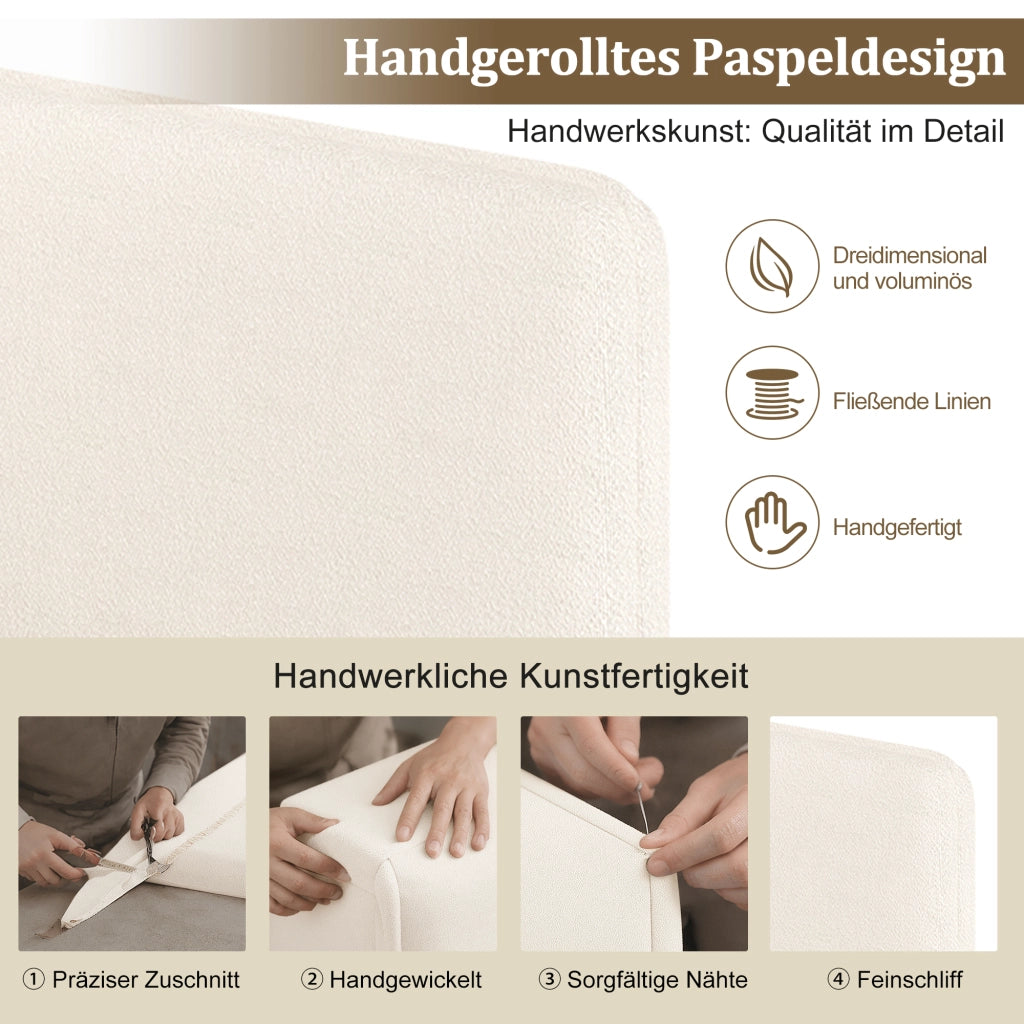 Letto per bambini 90 × 200 cm con contenitore idraulico, senza materasso, in bouclé, beige