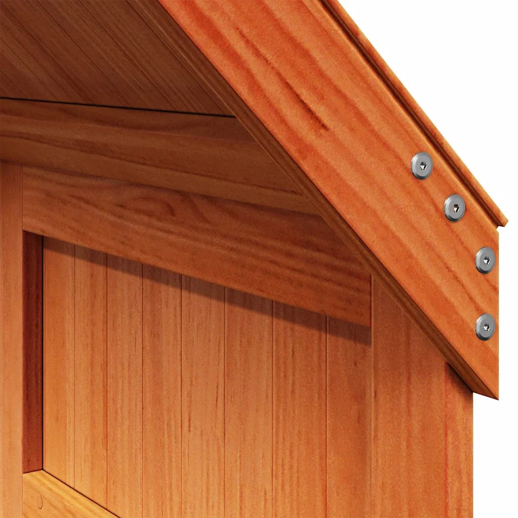 Tetto Letto Bambini Marrone Cera 55x84x132 Legno Massello Pino