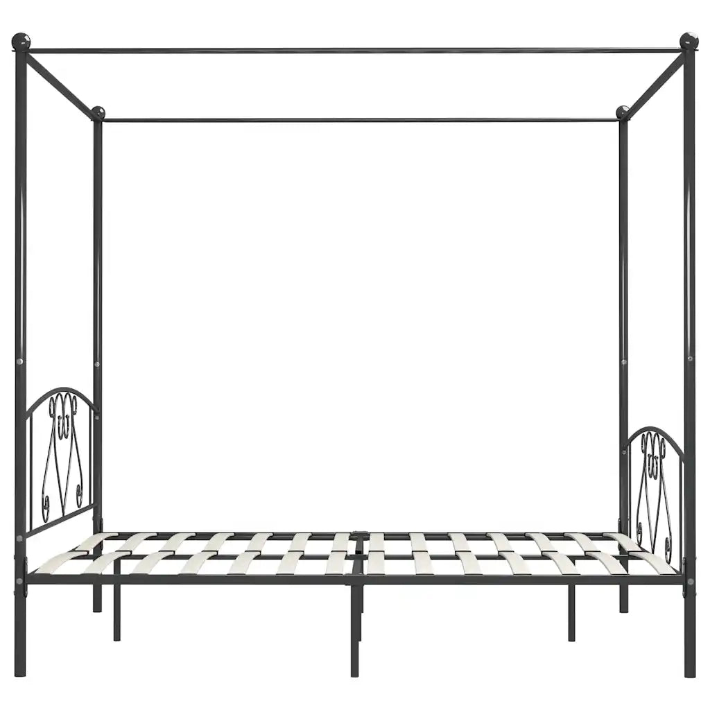 Giroletto Baldacchino senza Materasso Grigio 180x200 cm Metallo 284445