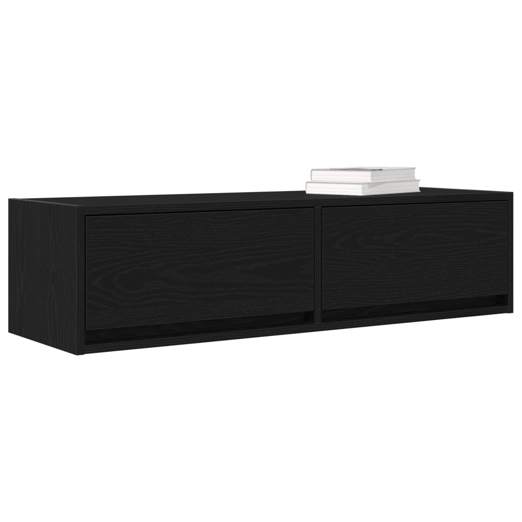 Mobile TV  Nero Rovere 100x31x25,5 cm Legno ingegnerizzato