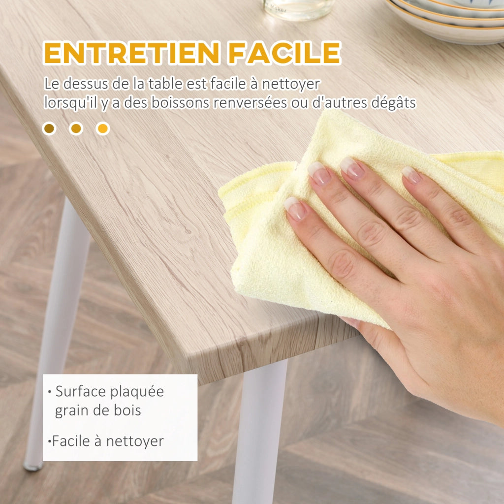 Tavolo da pranzo con 2 sedie ¨C zephmum ¨C bianco metallo MDF