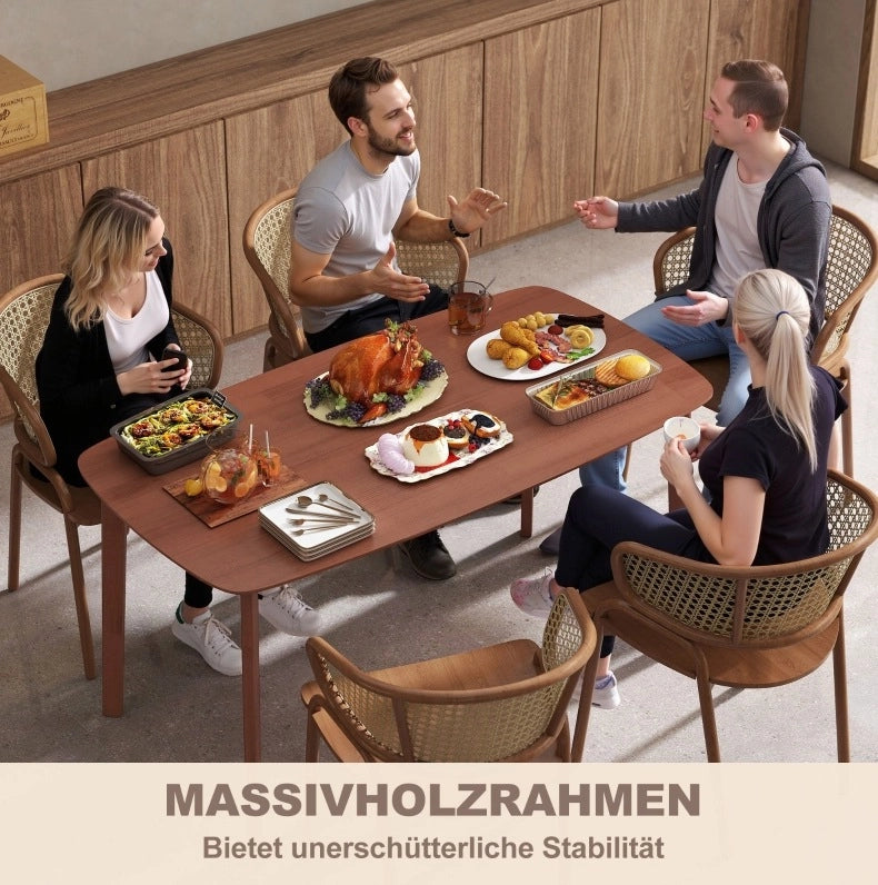 Tavolo da pranzo rustico in legno marrone 150x80 cm