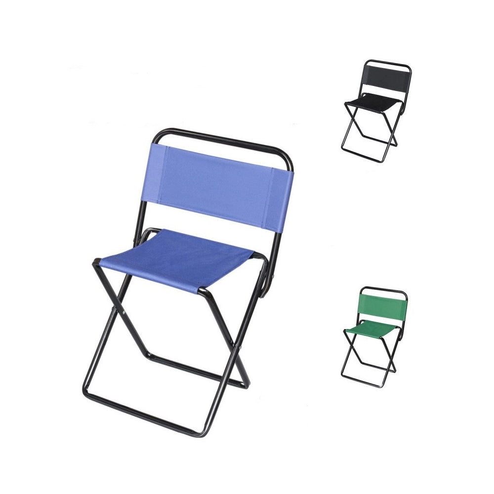 Trade Shop - Set 3pz Sedia Pieghevole Da Pesca Campeggio Sgabello Resistente Spiaggia Picnic 023247 -