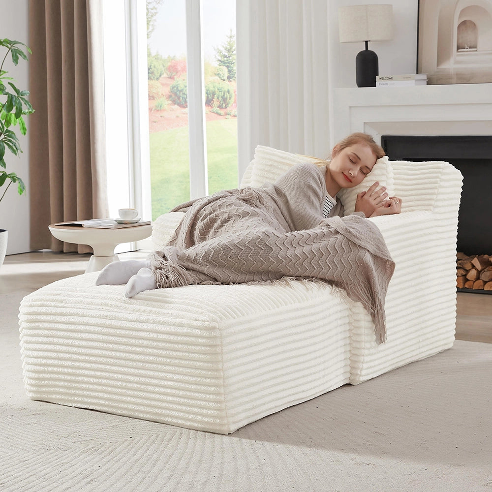 Divano letto in velluto costato - Xylo - Convertibile in chaise longue