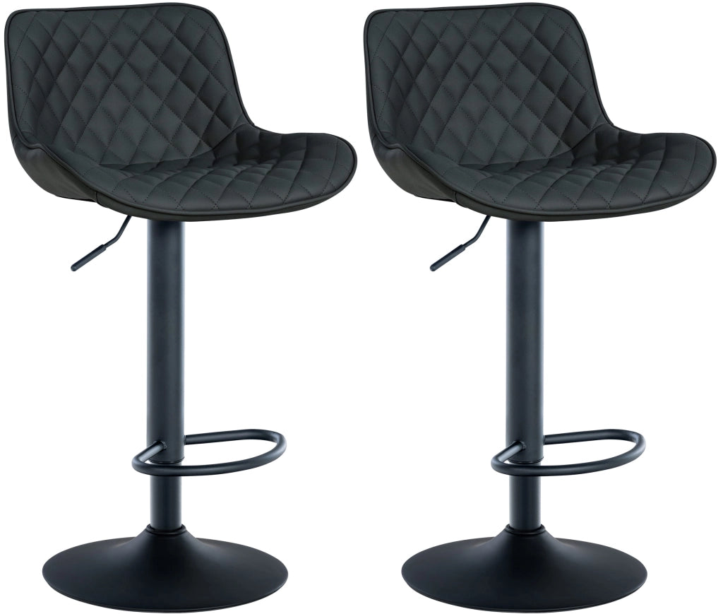 Set di 2 Sgabello da bar Minosa nero,Finta pelle