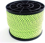 Tessuto di nylon riflettente per campeggio - 50 metri, corda per attività all'aperto per campeggi e escursioni - verde fluorescente, 4 mm