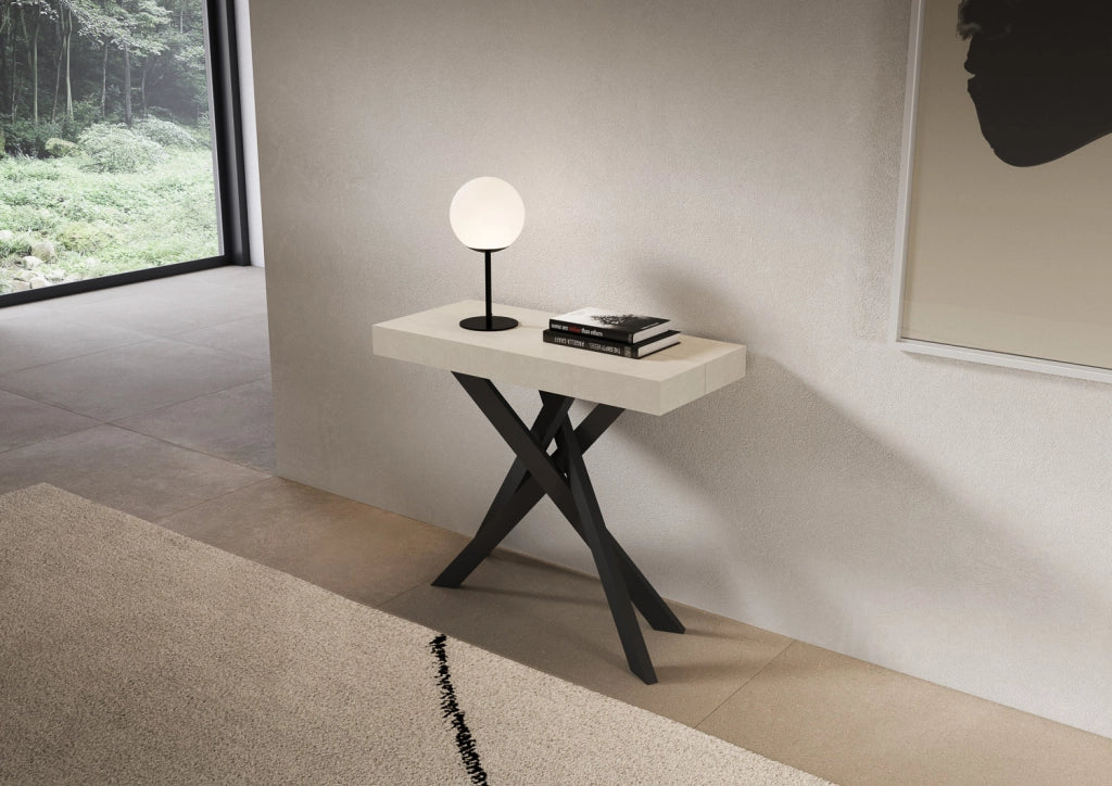Consolle allungabile 90x40/196 cm Saki Small cashmere gambe antracite