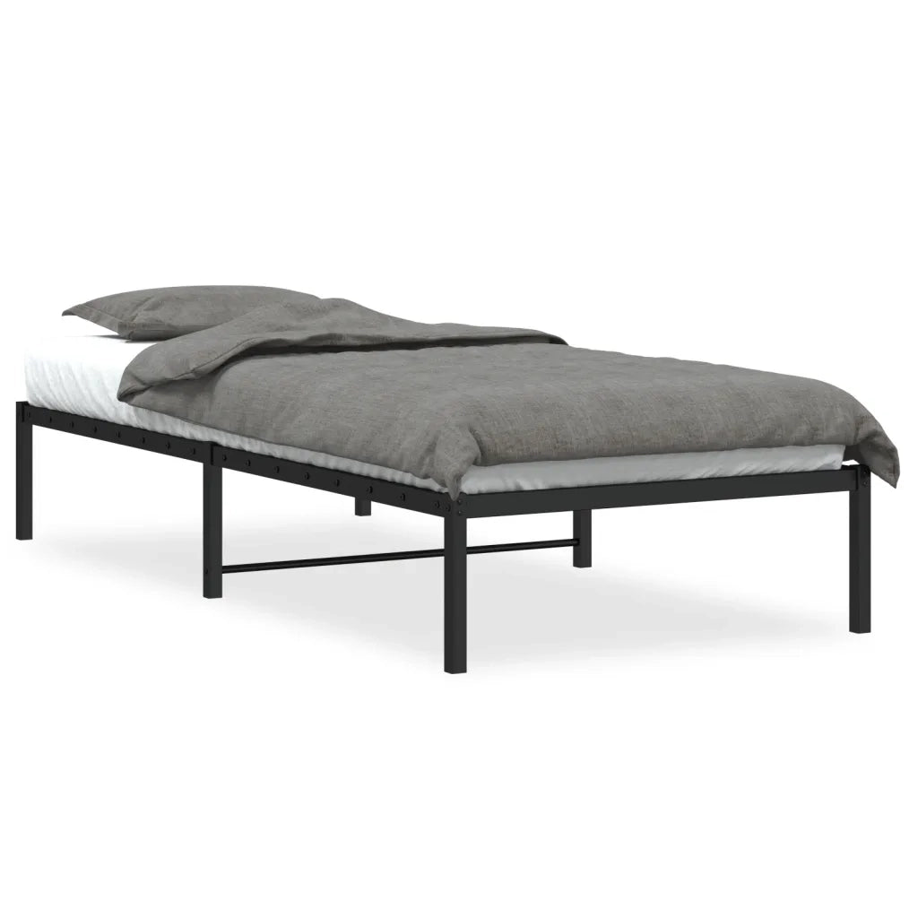 Letto singolo | Letto per adulti | Giroletto in Metallo Nero 90x200 cm