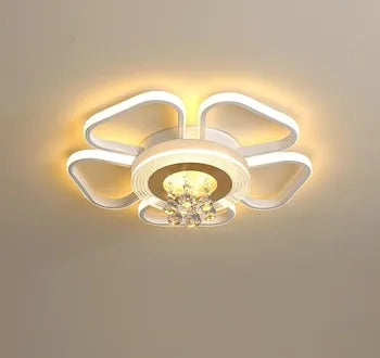 Lampadario da soffitto LED Plafoniera design moderno fiore cristalli IP20 50W luce calda