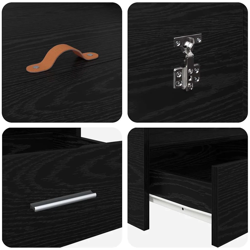 Struttura letto con contenitore Rovere Nero 160 x 200 cm 3335278