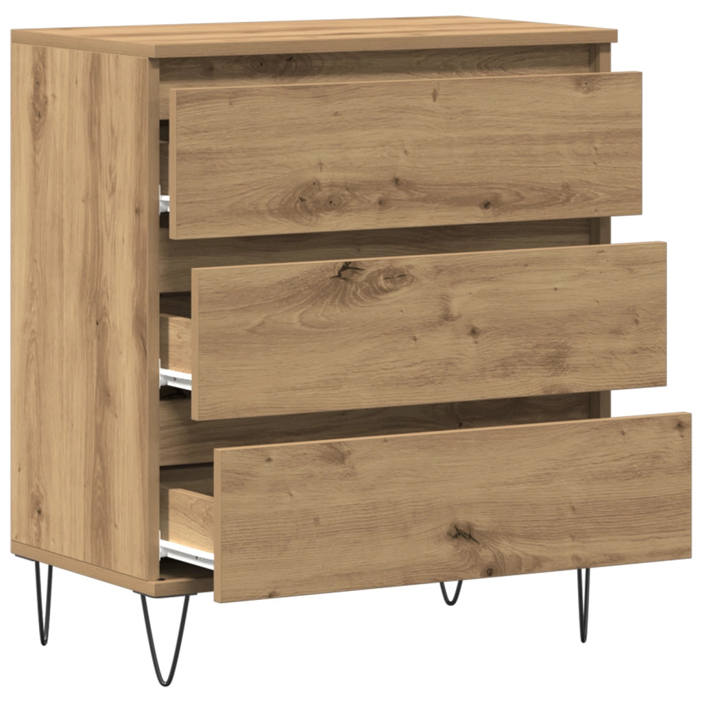 Credenza con Cassetti Rovere Artigianale 60x35x70 cm Legno Ingegnerizzato