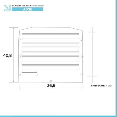 Asse lavapanni 36,6x40,8 cm in PVC per lavatoio in resina 45x60 cm