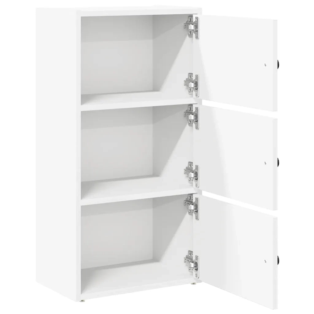 Libreria-Scaffale per Libri-Mobile di Stoccaggio Bianca 40x24x77 cm in Legno Multistrato