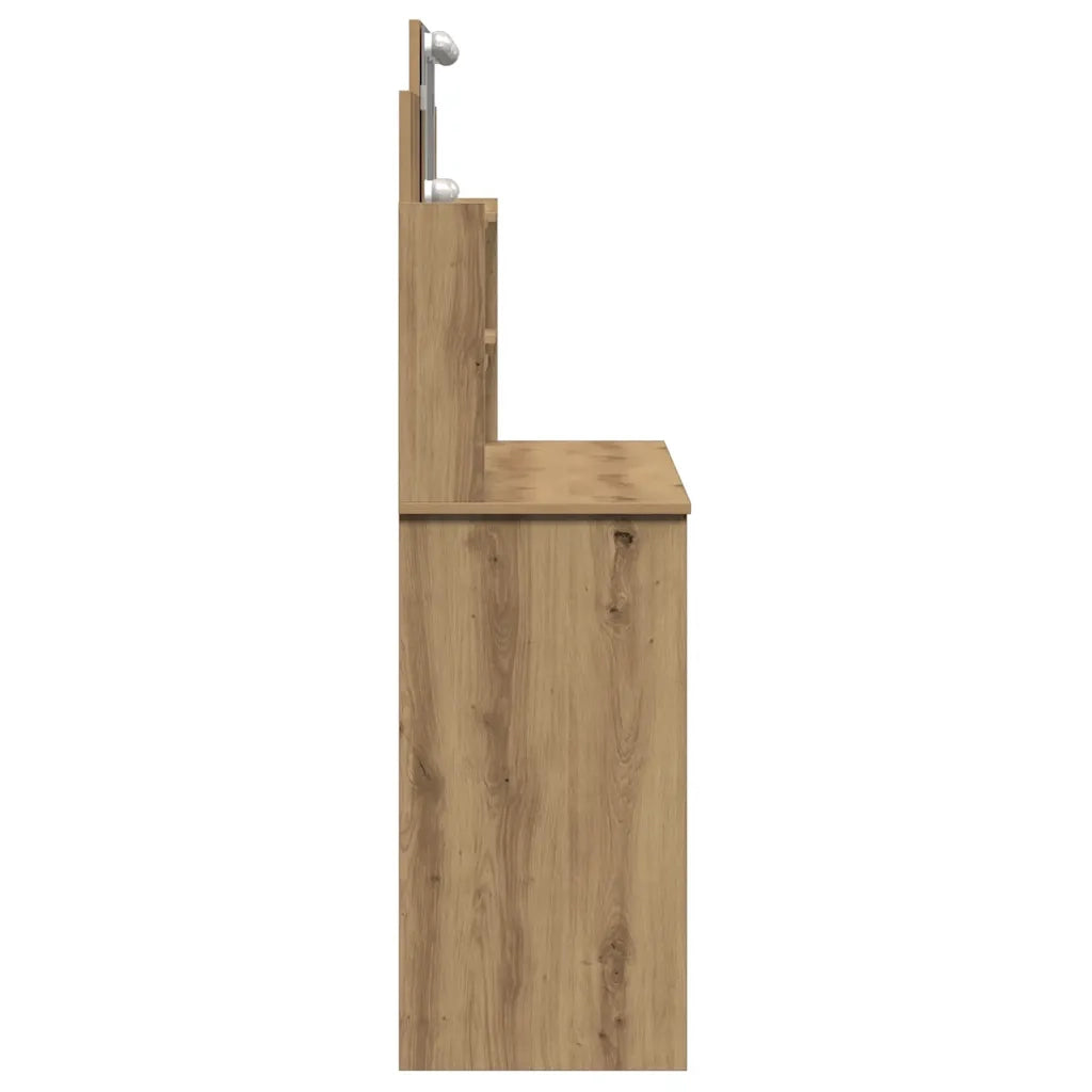 Toeletta con Luci LED Rovere Artigianale 96x40x142 cm 857026