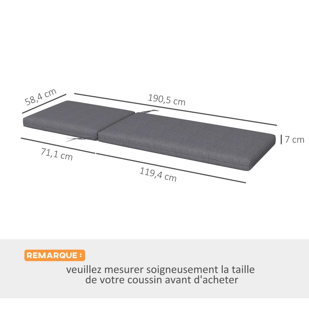 Cuscini per Chaise Longue ¨C zephmum ¨C 2 pezzi, grigio scuro