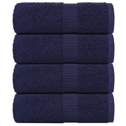Asciugamani Ospiti 4 pz Blu Marino 30x50cm 360 g/mÂ² 100% Cotone