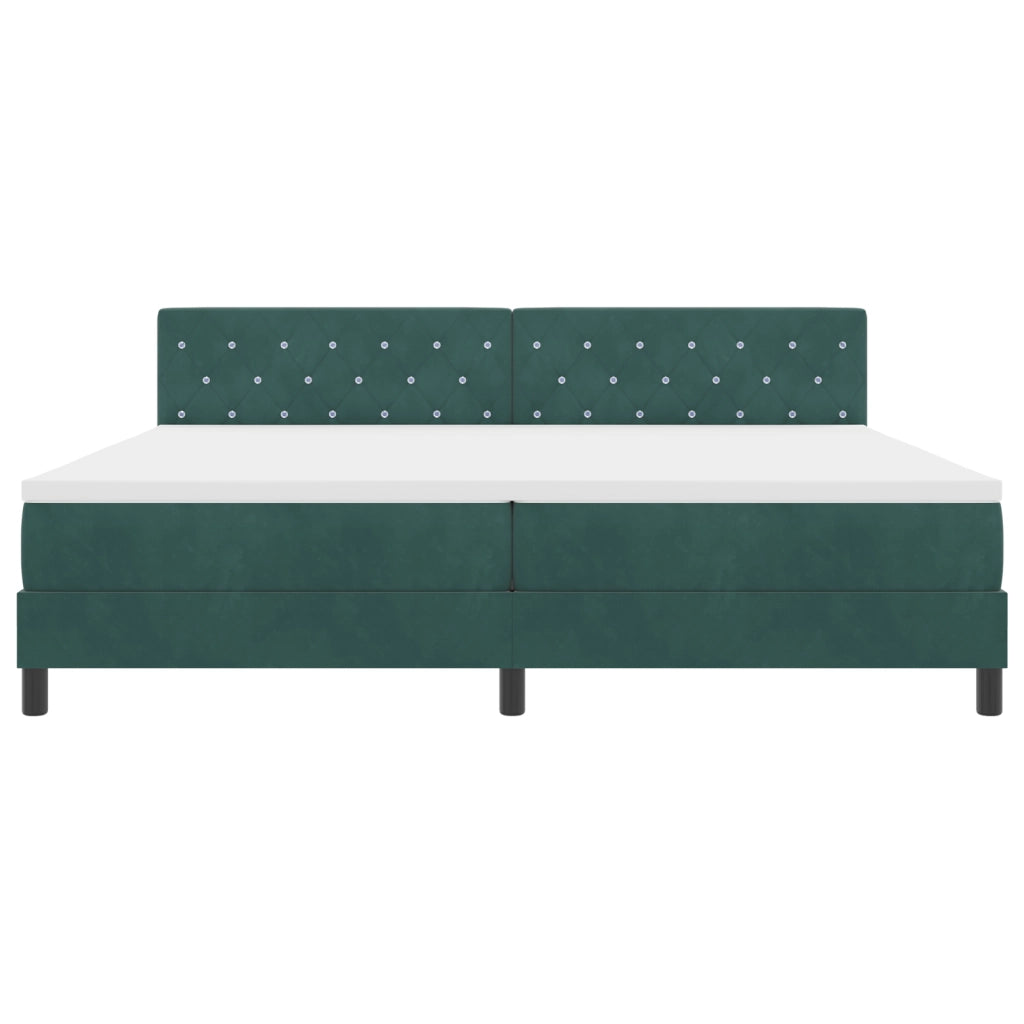 Letto a Rete con Materasso Verde Scuro 200x200 cm Velluto
