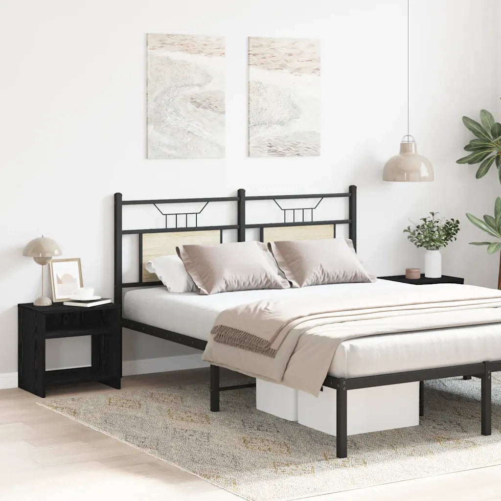 Set di 2 Comodini | Armadio da Notte | Mobiletto da notte Rovere Nero 40x30x40 cm in Legno Multistrato