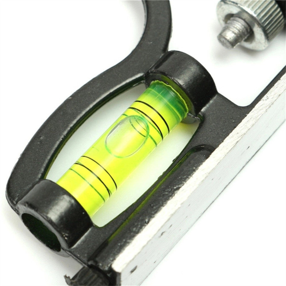 Trade Shop - Squadra Combinata Con Livella Metrica A Bolla In Alluminio Angolo 45°90° 300m -