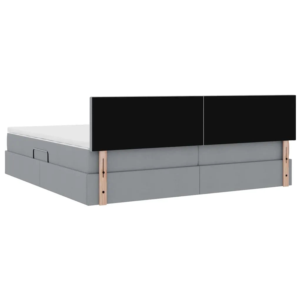 Letto con contenitore e materasso Grigio chiaro 200 x 200 cm 3370467