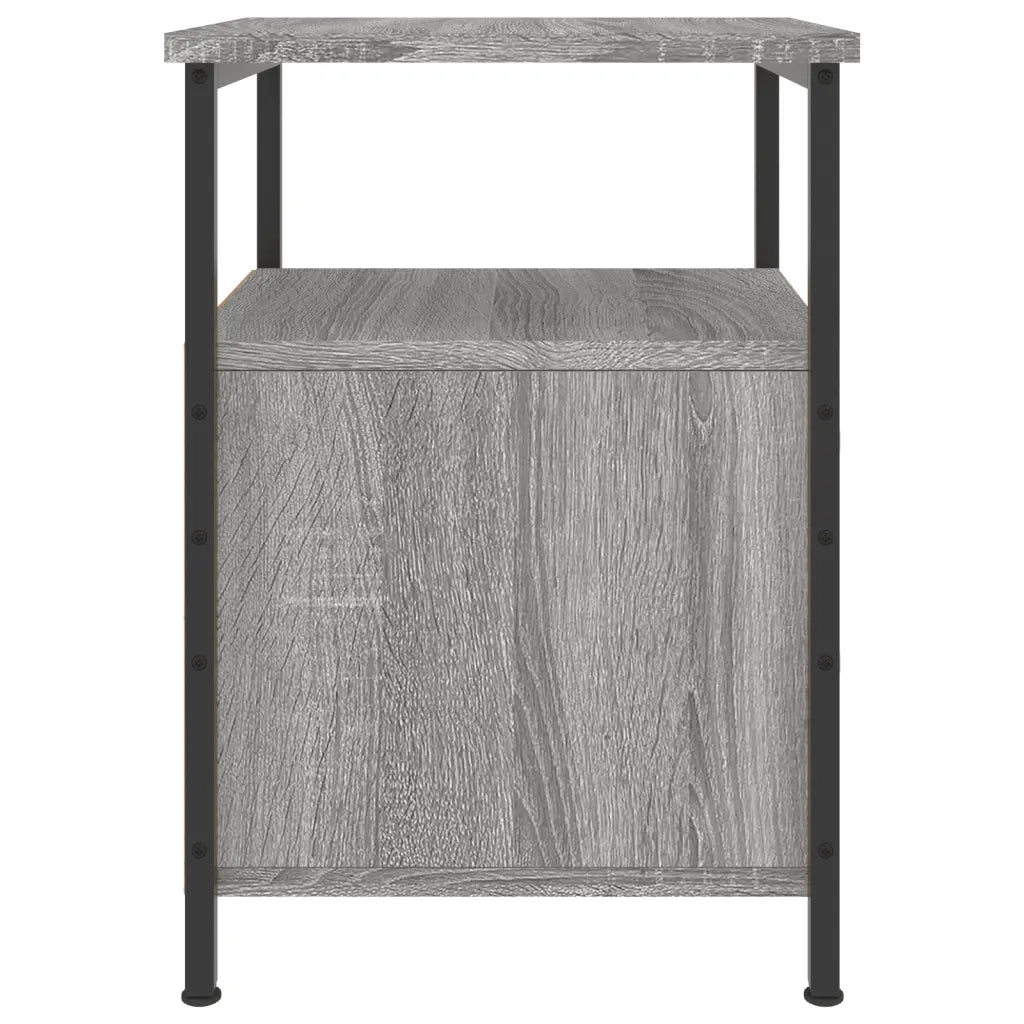 Comodino-Tavolino da notte Grigio Sonoma 34x35,5x50 cm in Legno Multistrato