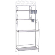 Espositore in metallo con 4 ripiani grigio 77,47x36,2x179,71h cm
