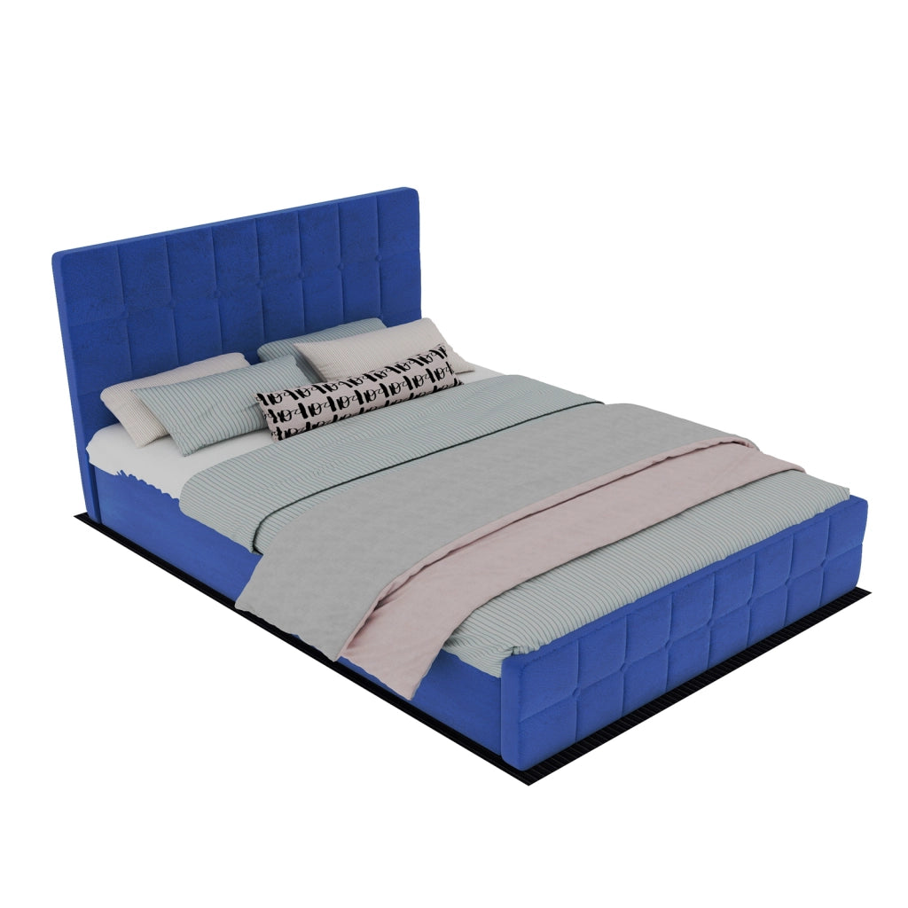 letto imbottito flanella blu 160 x 200 cm