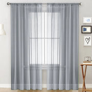 Due reti di tende in trinilone piano, schermo di vetro trasparente semi-opaco, 100 cm x 130 cm - grigio