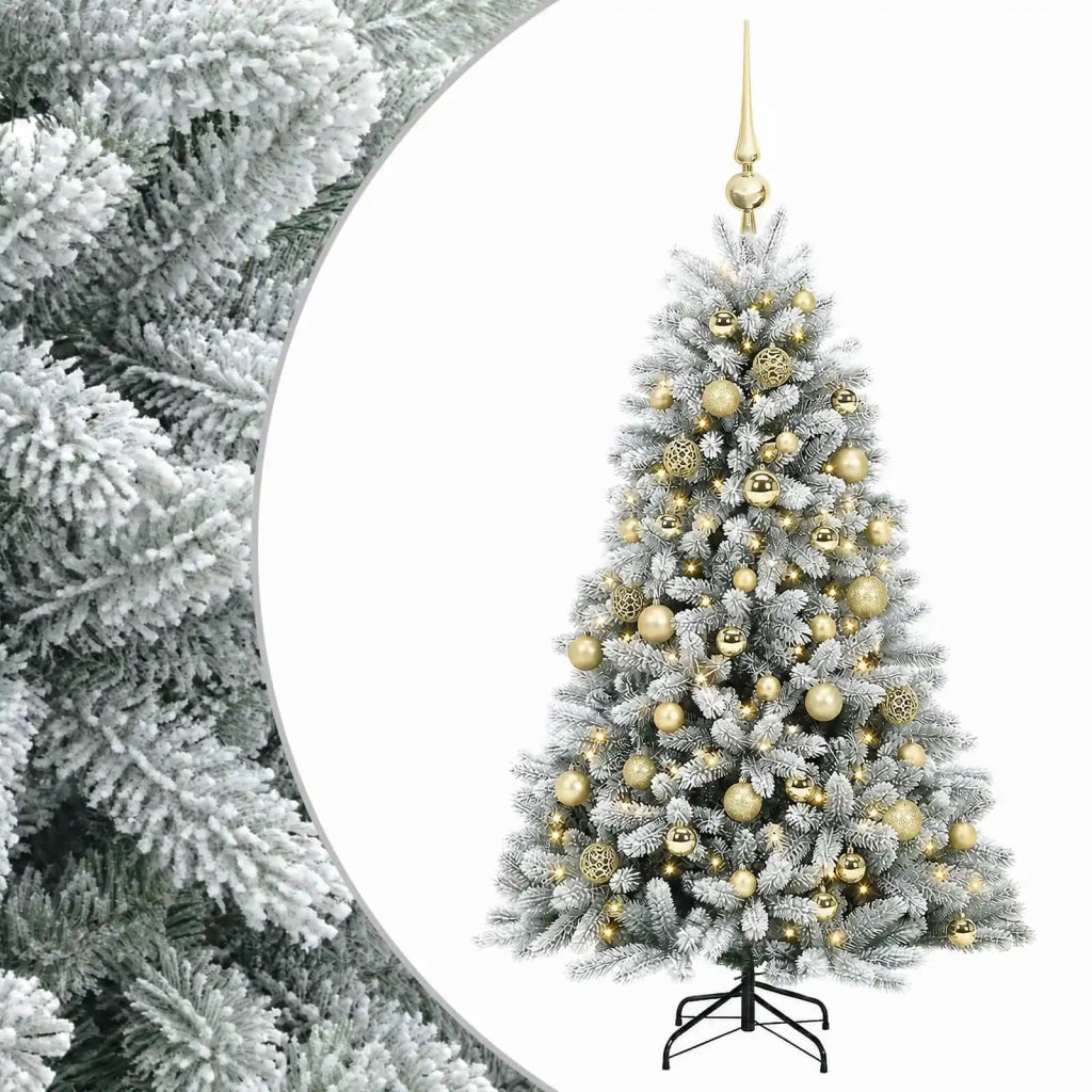 Albero di Natale Artificiale con Palline 120 cm 150 LED 3465705