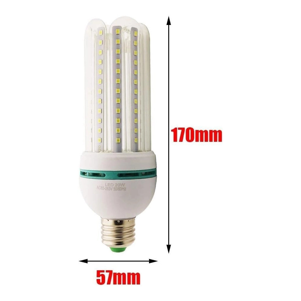 Trade Shop - Lampada Lampadina Led Bulb 2835 4u E27 104smd 20w Ac85 265v 6000k - -bianco Freddo      -