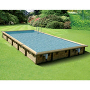 Piscina In Legno Rettangolare Northwood 800 - 8,00 X 5,00 H1,40 M - Liner Grey