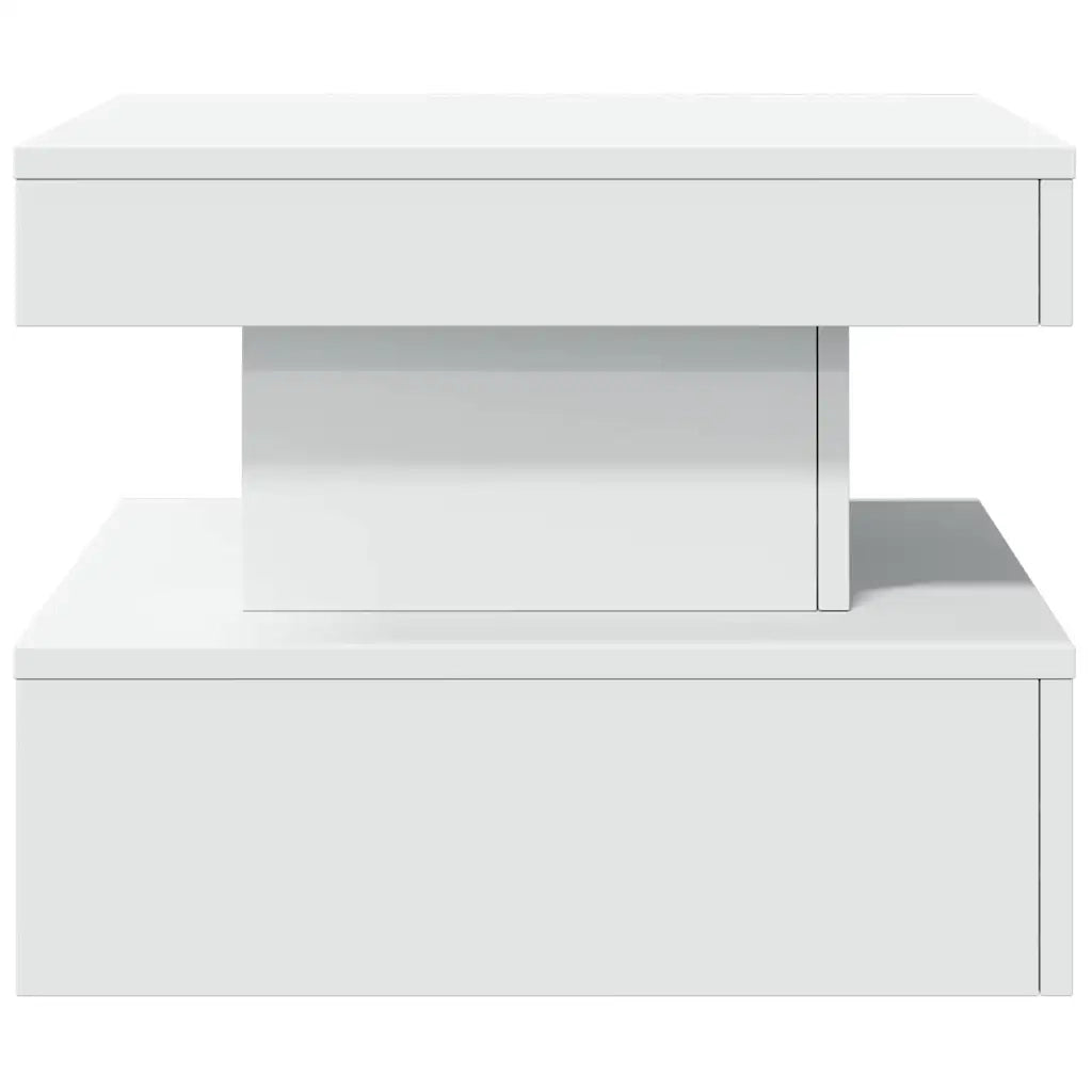 Tavolino da Salotto-Tavolino da soggiorno con Luci LED Bianco 50x50x40 cm 298658