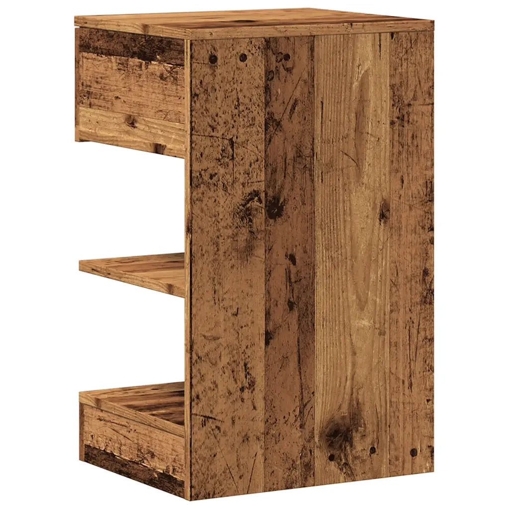 Comodini 2 pz-Set di 2 Tavolino da notte in Legno Vecchio 40x35x65 cm in Legno Multistrato