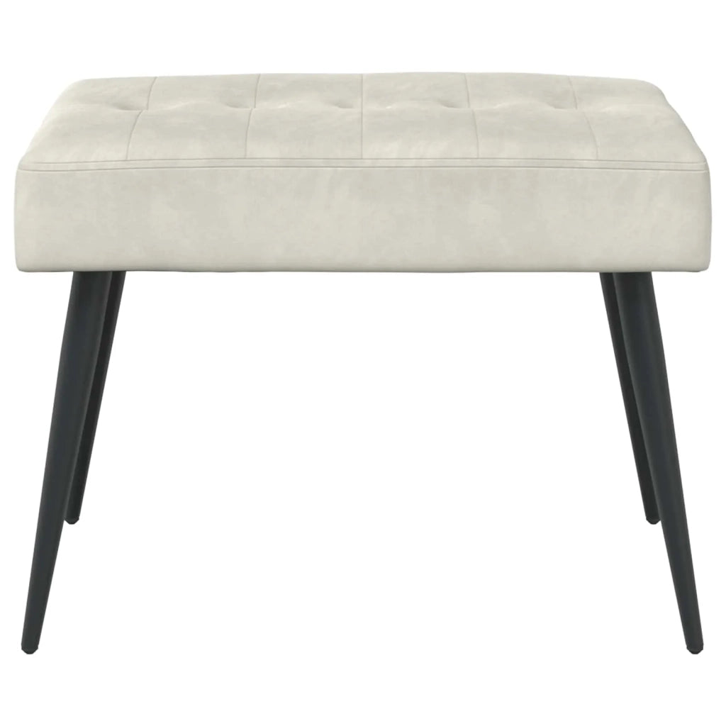 Panchina con bottoni imbottiti Crema 60 x 40 x 45 cm Velluto 42038509