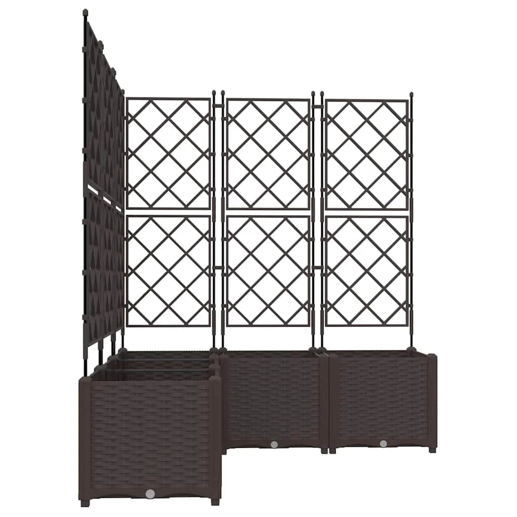 Set di 5 fioriere da giardino moderne 120 x 120 x 143 cm stile minimalista resistente acciaio marrone 02_0058518