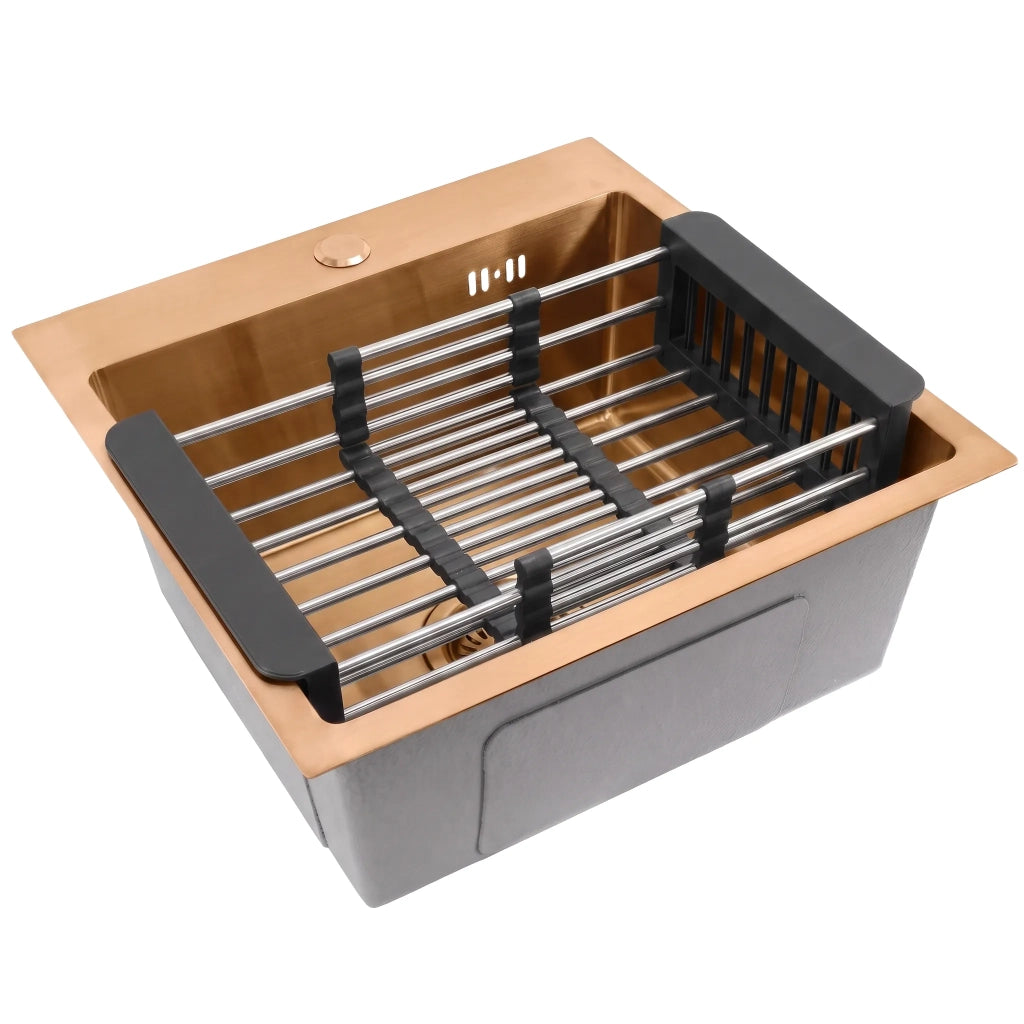 Lavello In Acciaio Con Set Di Accessori 3 Pz. Rea Leo 40 Brush Copper