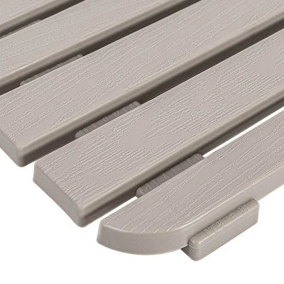 Pedana doccia antiscivolo 80x50 cm tortora con effetto legno in plastica