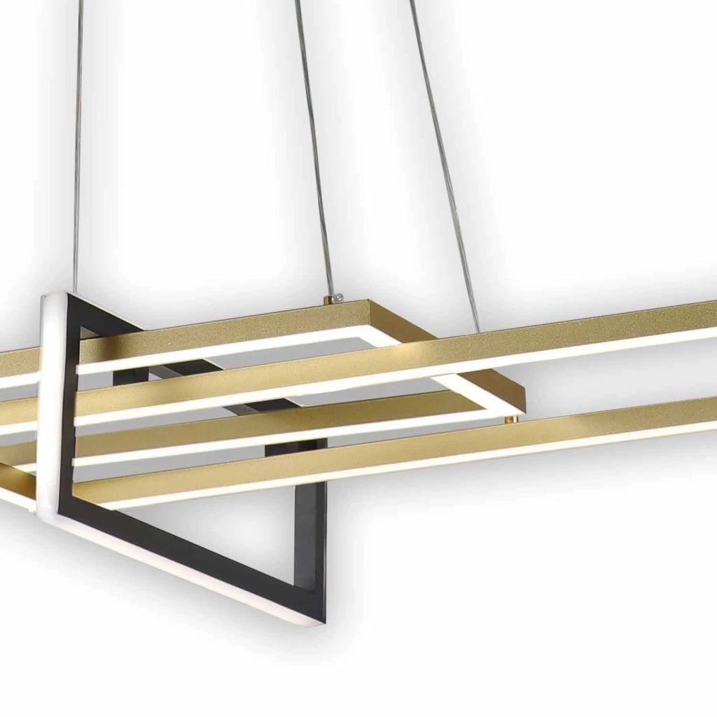 LÚZETE - SOSPENSIONE LED REGOLABILE 40 W NERO/ORO ATTICUS