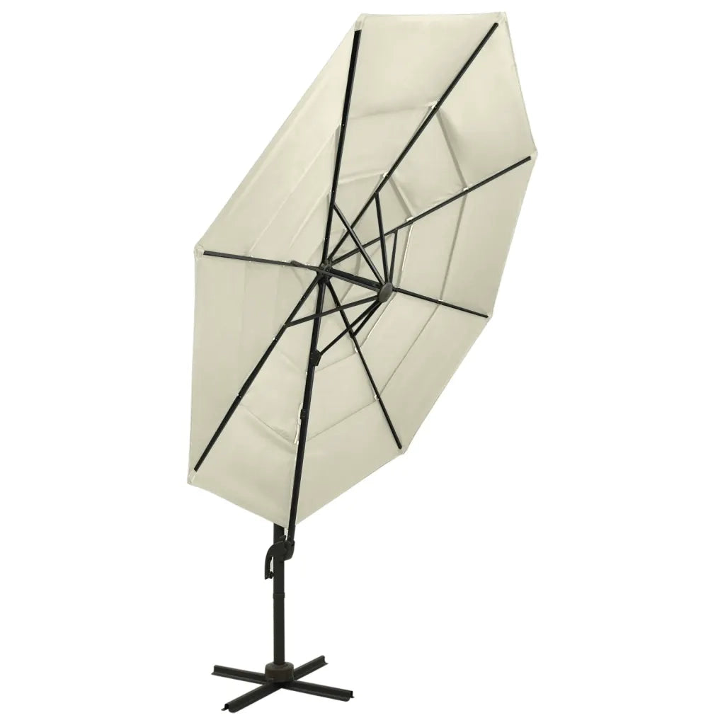 Ombrellone a 4 Livelli con Palo in Alluminio Sabbia 3x3 m cod mxl 23807