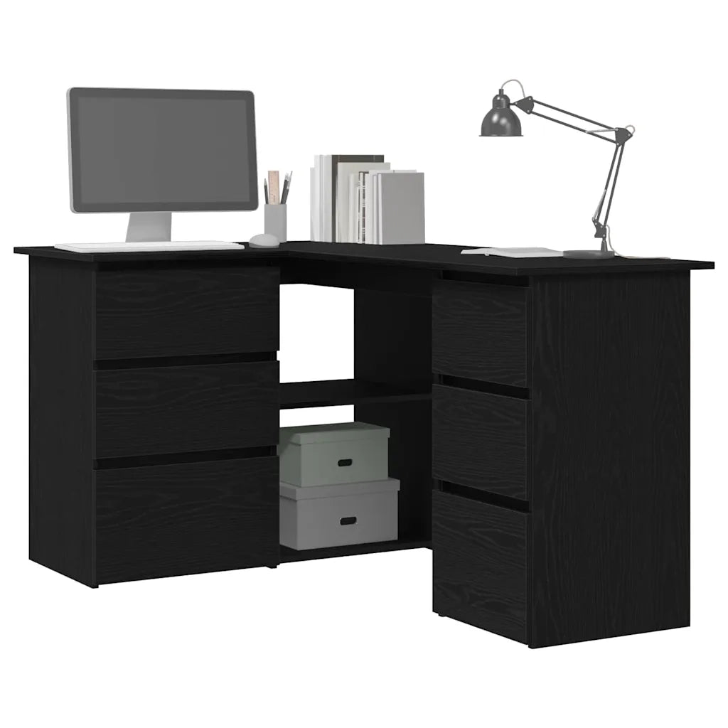 Scrivania Rovere Nero 145 x 100 x 76 cm Legno multistrato 862006