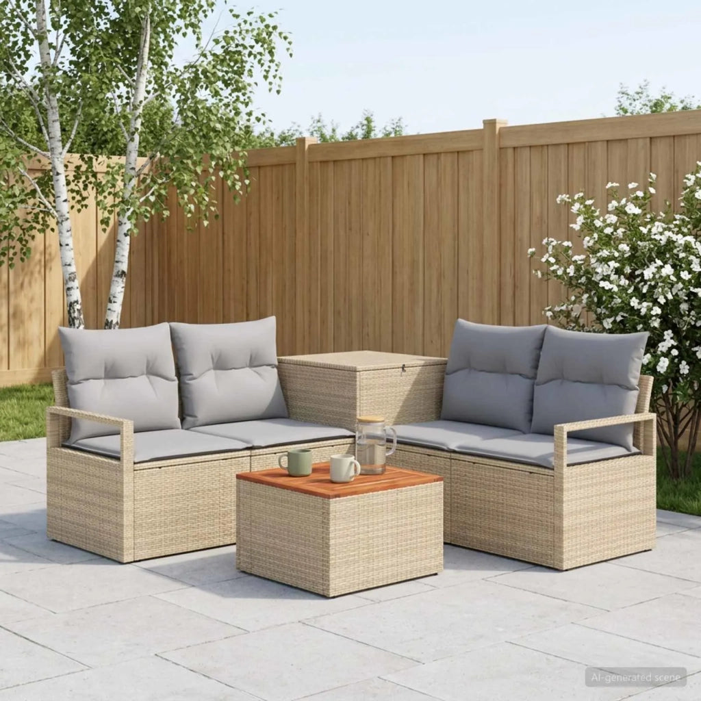 Set di divani 6 pz Beige e Grigio Chiaro 3447255